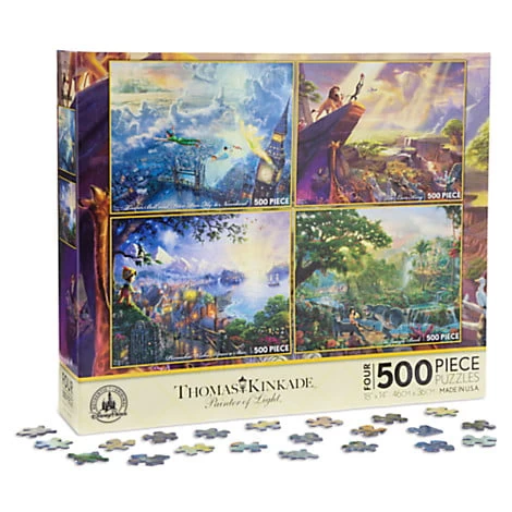 Disney Thomas Kinkade Puzzle Set - Set #2 Jungle Book, Pinocchio, Peter Pan, Lion King 2 Disney Thomas Kinkade Puzzle Set - Set #2 Jungle Book, Pinocchio, Peter Pan, Lion King - Image 2