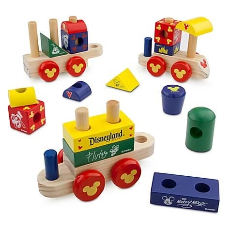 Disney Toy Train - Mickey Mouse Wood Blocks Stacking Train Set 2 Disney Toy Train - Mickey Mouse Wood Blocks Stacking Train Set - Image 2