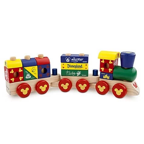 Disney Toy Train - Mickey Mouse Wood Blocks Stacking Train Set 1 Disney Toy Train - Mickey Mouse Wood Blocks Stacking Train Set