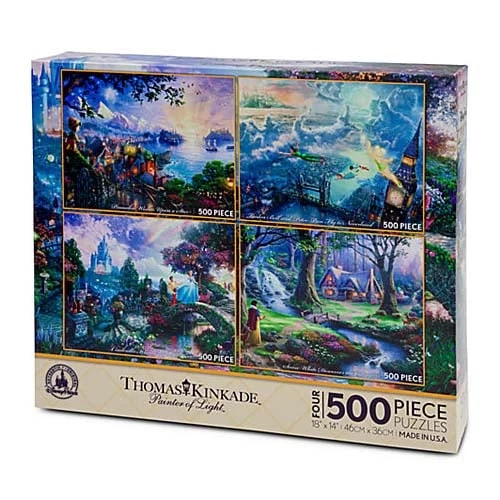 Disney Thomas Kinkade Puzzle Set - Set #1 Pinocchio Cinderella Snow White Peter Pan 1 Disney Thomas Kinkade Puzzle Set - Set #1 Pinocchio Cinderella Snow White Peter Pan