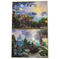 Disney Thomas Kinkade Puzzle Set - Set #1 Pinocchio Cinderella Snow White Peter Pan 5 Disney Thomas Kinkade Puzzle Set - Set #1 Pinocchio Cinderella Snow White Peter Pan -Wonder Toy Shop 4000064855332
