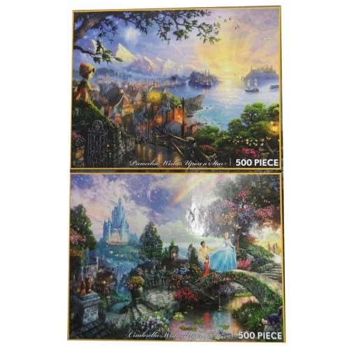 Disney Thomas Kinkade Puzzle Set - Set #1 Pinocchio Cinderella Snow White Peter Pan 3 Disney Thomas Kinkade Puzzle Set - Set #1 Pinocchio Cinderella Snow White Peter Pan - Image 3