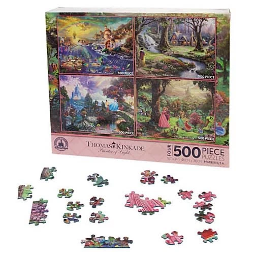 Disney Thomas Kinkade Puzzle Set - Set #3 Ariel, Cinderella, Aurora, Snow White 1 Disney Thomas Kinkade Puzzle Set - Set #3 Ariel, Cinderella, Aurora, Snow White