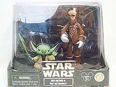Disney Star Wars Figurine - 2010 Stitch And Goofy - Yoda And Chewbacca