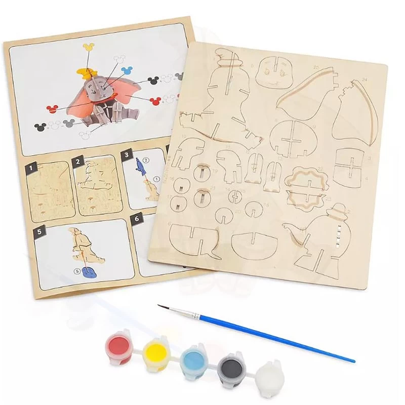 Disney 3D Wood Model & Paint Set - Dumbo - Ink & Paint 2 Disney 3D Wood Model & Paint Set - Dumbo - Ink & Paint - Image 2