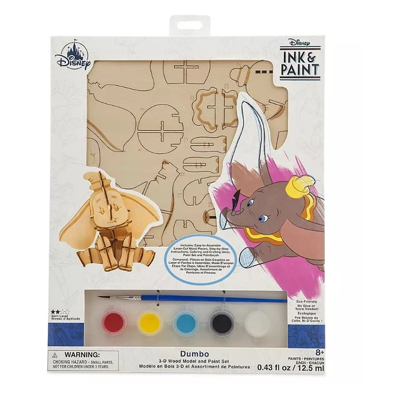 Disney 3D Wood Model & Paint Set - Dumbo - Ink & Paint 4 Disney 3D Wood Model & Paint Set - Dumbo - Ink & Paint - Image 4