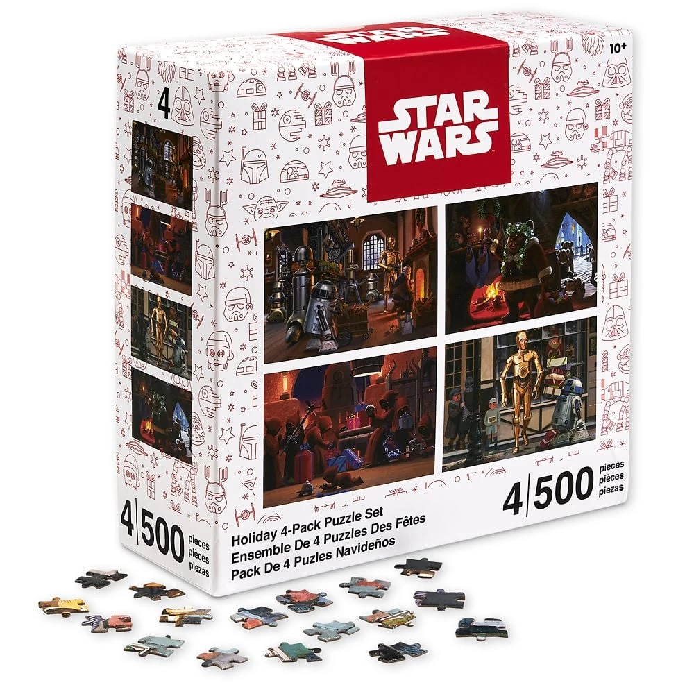 Disney Puzzle Set - Star Wars Holidays - Four-Pack R2-D2 C-3PO Ewoks Jawas 1 Disney Puzzle Set - Star Wars Holidays - Four-Pack R2-D2 C-3PO Ewoks Jawas